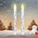 Christmas Decor Flameless Taper Candles with Remote Control & Timer, Nutcracker Design LED Taper Candles, Xmas Holiday Decorations, Set of 2