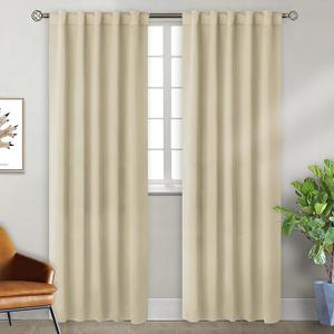 BGment Rod Pocket and Back Tab Blackout Curtains for Bedroom - Thermal Insulated Room Darkening Curtains for Living Room, 2 Window Curtain Panels  42" x 72" (Beige)