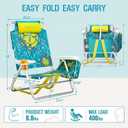 Old Bahama Bay Backpack Beach Chair, Aluminum Lightweight Reclining 5-Position Lounge Chair for Adults Heavy Duty Support 400 LBS Portable Folding with Cooler Bag Camping Chair for Sand Outdoor