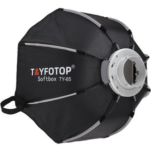 T&YFOTOP Octabox Studio Photograohy Quick 1-Step Open & Folding 26 inches K2-65 Octagonal Softbox Bowens Mount Deep Octa Softbox with Grid Parabolic for Speedlite Flash