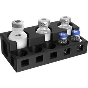 Insulin & Peptide Vials Storage Holder, 30ml Vial Holder & Peptide Vial Organizer, Fridge Organization 3ml 5ml, 10ml, 20ml and 30ml, 3D Printed Peptide Case for Fridge (Black)