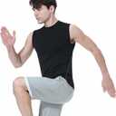 TopTie Men's Sleeveless Compression Shirt, Sports Base Layer Tank Top, Athletic Workout Shirt