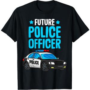 Future Police Officer Policeman Cop Boys Kids Toddler T-Shirt, Size XS