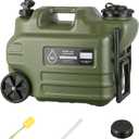 7.4 Gallon Water Jug, 28L Portable Water Container with Wheel & Pull Handl, Spigot, Cleaning Brush, Detachable Hose & Extra Lid, BPA-Free Camping Hydration Canteen, Outdoor Tank Storage PE - Green