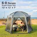 KingCamp Screen Tent, Camping Tent for 6-8 Person 12' x 12' Portable Screen House Room with Detachable Sunshade for Camping, Garden & Backyard