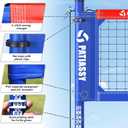 Professional Heavy Duty Volleyball Net Set for Backyard & Beach, Outdoor Net System with Steel Anti-Sag Winch, 32FT Reinforced Net, Height Adjustable Rust-Resistant Aluminum Poles, Portable Carry Bag