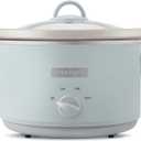 Crock-Pot Design Series 4.5-Quart Manual Slow Cooker, Serves 5+ People, Great for Chili, Soup, Stews, & More, Removable Stoneware is Oven & Dishwasher-Safe, Macaroon Blue