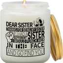 Funny Dear Sister Candle, Sister Gifts, Happy Birthday Gift Ideas for Her from Sisters Brother, Graduation Gifts for Sis, Happy Mothers Day Sisters, Lavender Scented Candle