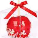 4x4x4 Inches Transparent Apple Box With Hole,30 PCS Caramel Apples Clear Boxes Candy Apple PET Boxes for Candy Making