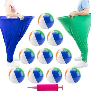 Instant Laughs Granny Pants Yard Game, Oversized Outdoor Party Tossing Easter Games for Adults, Teens & Family - Backyard, BBQ, Birthday, Beach & Team Building Fun Gift Toy with 10 Bouncy Balls & Pump