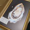 Vintage Gold Framed Wall Art Oyster Wall Decor Kitchen Minimalist Canvas, 24"L x 16"W