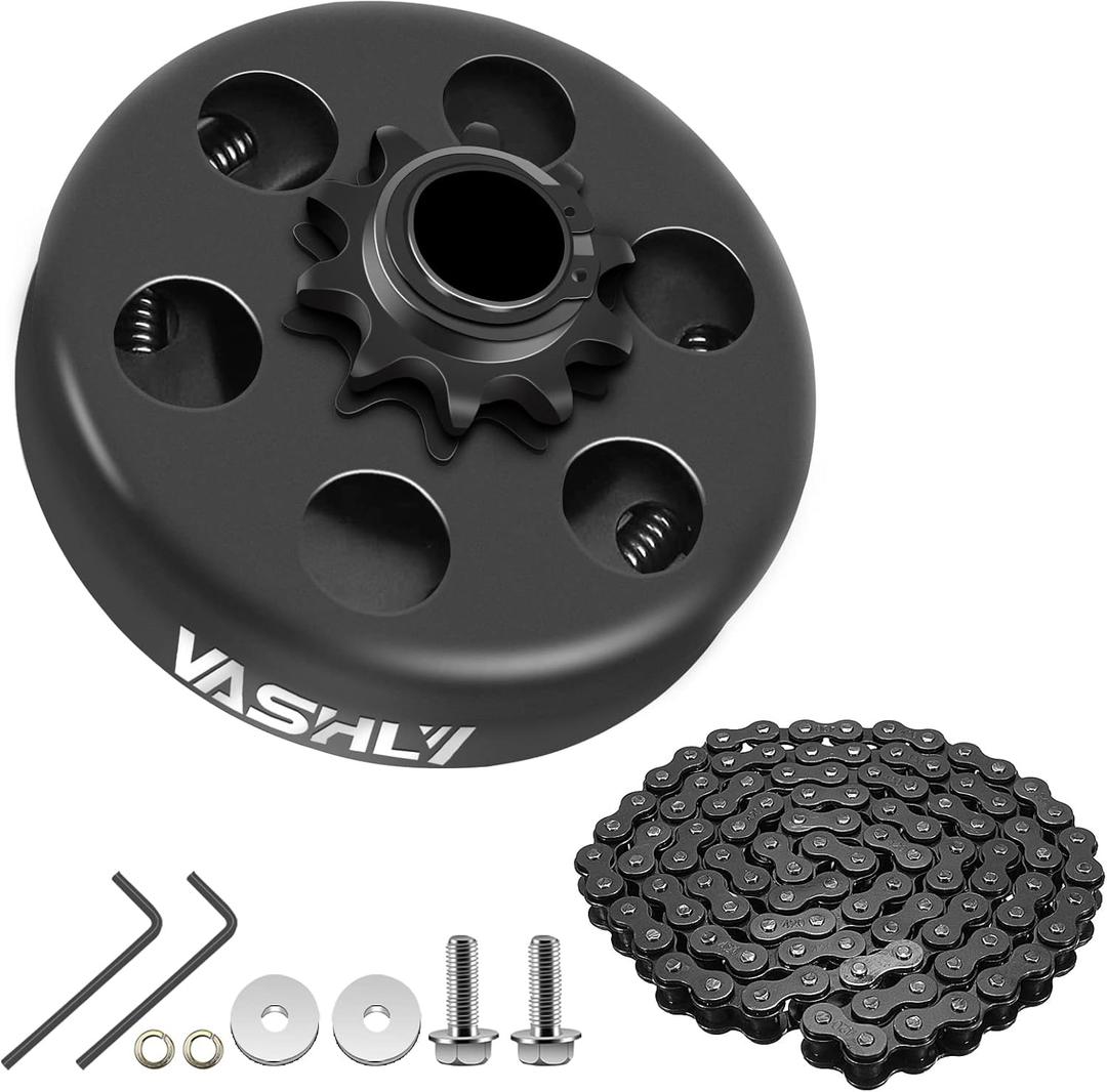 VASHLY Go Kart Clutch 3/4" Bore 10T with #40 41 420 Chain for Go Kart Minibike and Fun Kart Engine