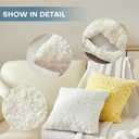 18 x 18 Red Pillow Covers Couch Throw Pillow Cases for Living Room Bed Room Faux Rabbit Fur with Rose Pattern Square Red Cushion Covers for Bed Couch Sofa Chairs