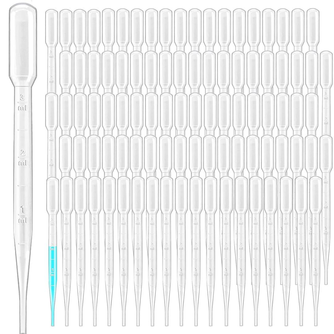 300PCS 3ML Plastic Transfer Pipettes,Disposable Graduated Transfer Pipettes Dropper for Essential Oil Mixture, Scientific Experiment, Make up Tool