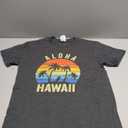 Aloha Hawaii Hawaiian Island Palm Beach Surfboard Surf T-Shirt Grey S