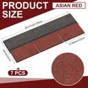 7 Pack 39'' X13'' Double Layer Asphalt Roof Shingles for Home 3-tab Roofing Shingles Tile Repairing Self Adhesive Shed Decor for Outdoor Garage Pet House Cover 10.7 Square Feet(Grey, Red)