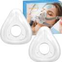 Replacement Mask Cushion for AirFit F20, 2 Packs Reliable Seal & Perfect Fit for Full Face Mask - Accessories Replacement Supplies(Medium) (Transparent)