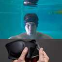 AquaBandz Swimming Headband Ear Protection for Swimmers, Prevents Water in Ears, Comfortable & Quick-Drying (Black, Medium-Adult Size)