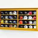 32 Pocket Pro Mini Helmet Display Case Cabinet Holders Rack w/UV Protection, Black, One Size