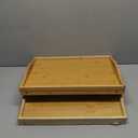 2 Pack Breakfast in Bed Tray for Eating, 16.92 x 12.6 Inch Bed Table Tray with Folding Legs & Handles, Bamboo Food Lap Trays Fits for Adult Kids Eating/TV/Surgery Recovery by Easoger. Set of 2