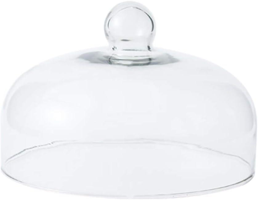 9 Inch Clear Glass Cake Dome, Home Kitchen Food Cover Pastry Display Stand Cheese Pudding Dome Cake Fresh Keeping Cover(Size:22.8cm)