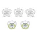 NUK Comfy Orthodontic Pacifiers, Timeless Collection, 0-6 Months, 5 Count (Neutral)