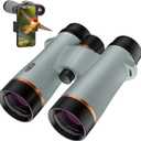 10x42 ED Binoculars for Adults High Powered with Phone Adapter, Waterproof Binoculars with ED Lenses, Super Bright Clear for Bird Watching, Hiking, Cruise Ship, Wildlife Viewing and Outdoor Activities (Normal, Silver)