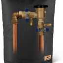 Backflow Preventer Insulation Cover - Water Pipe Insulation Sprinkler Cover for Outside - Insulated Backflow Cover Pouch for Irrigation Back Flow Valve in Winter or Sun Exposure (16"W x 20"H, BLACK)