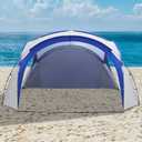 Caravan Canopy 12-16 Person Extra Large Beach Canopy Tent with Side Wall, 14ft Rainproof & Waterproof Cabana Beach Tent with UPF50+ Cool, Sun Shelter for Camping, Backyard, Fishing, Parties, Picnics