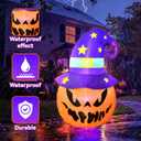 PRESENCE 5FT Halloween Decorations Outdoor - Halloween Inflatables Pumpkin with Build-in LED Lights Blow Up Pumpkin for Halloween Party Indoor Outdoor Yard Garden