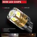 LASFIT 7443 7440 LED Bulbs Reverse Backup Light, 7444 7444na White T20 Daytime Running DRL Parking Lamp L-7440 W21W WY21W 6000K for Automotive Replacement, Plug and Play, Pack of 2