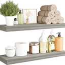 BAMEOS Floating Shelf,Wall Shelf,Decor Wall Mounted Shelves,Hanging Shelf Set L24xW6 for Bathroom Kitchen Living,Kitchen,Room Bedroom Storage,Walnut (24x6)