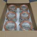 Amzcku Wide Mouth Vintage Mason Jars with Airtight Lid 32oz, Canister Quart Jars for Kitchen Storage - for Coffee, Sugar, Beans 6 Pack