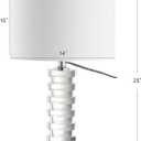 JONATHAN Y Sasha 25" Crystal Geometric Column Table Lamp, Clear