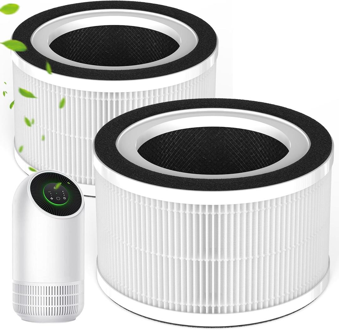 True HEPA Filter Replacement for Afloia Fillo/Halo/Mooka Allo Purifier, 3-in-1 H13 True HEPA, 360 3-Stage Filtration, 2 Pack