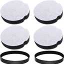 Vacuum Filter for Bissell Powerforce Compact Lightweight Upright Vacuum, Belt for Bissell Powerforce Compact, Fit Model 3508, 2112, 1520, 23T7 Series, Part 1604895/1604896, (6 Pack)