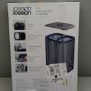 Joseph Joseph Tota 90 liter/23.8 gallon Laundry Hamper Separation Basket with lid, 2 Removable Washing Bags with Handles - Black (Black/Dark Blue)