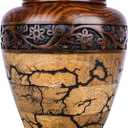 Cremation Urn for Human Ashes Adult Male or Female, Wooden Urn, Hand Carved Memorial, Large Adult Urn, Burial Urn, Wood Turned Casket for Men Women, Funeral Urn for Ashes (Keepsake 15 Cu/in)
