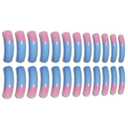 3 x Curved Nail Tips Long Blue French Tip Press on Nails Square Fake Nails False Nails with Curved Shape Designs French Manicure Glue on Nails for Women Girls 24Pcs