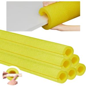 Hanaive 4 Pcs Jumbo Pool Foam Noodles Bulk 40 Inch x 4.1 Inch Large Swimming Noodles Tube Hollow Core Swim Noodle for Floating Craft Projects Pre Slit Clamp Protection Padding Bumper (Yellow)