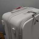 Hanke 20 Inch Expandable Carry On Luggage with Cup Holder 22x14x9 Airline Approved, Top Opening Hard Shell Suitcases with Wheels, Carry-On Travel Suitcase Trunk Luggage with Lock, Smoke White