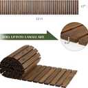 12FT Wooden Garden Pathway, Outdoor Roll Out Decorative Garden Walkway, Weather-Resistant Non-Slip Hardwood Pathway for Backyard, Beach, Wedding Party Paths