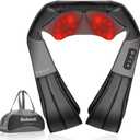 Nekteck Shiatsu Neck Massager with Heat for Pain Relief Deep Tissue, 2026 Upgraded Back Shoulder Kneading Massage Pillow with Storage Bag, Body Relaxation Gifts for Men Women Mother's Day Father's Day