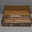 2 Pack Wood Curtain Rods for Windows 48 to 84 Inch, Adjustable Decorative 1'' Heavy Duty Metal Curtain Rod with Modern Faux Wood Grain Finials, Rustic Farmhouse Bedroom Boho Drapery Pole