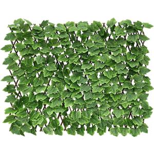 Expandable Faux Ivy Fence Privacy Screen Stretchable Artificial Hedge Single Sided for Balcony Patio Garden (1PC, Grape) (Light Green)