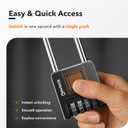 2.76 in Long Shackle Combination Lock for Outdoor & Indoor | Heavy Duty, Weatherproof, 4-Digit Security | Padlock for Gates, Fences, Sheds, Lockers, Storage | 1-Pack, Black