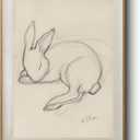 HUARCEY Rustic Frame Canvas Wall Art Minimalist Rabbit Sketch, Easter Bunny Line Drawing Farmhouse Animals Illustration Print Wall Decor for Nursery Bedroom Living Room 12"16"