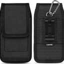 ykooe Cell Phone Holster Compatible with Samsung Galaxy S25/S24/S23/S22/S21/S20 Ultra, Pixel 8/7 Pro, Belt Clip and Card Holder, Black, XXL