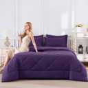 CozyLux Full Size Comforter Sets Purple - 7 Pieces Bed in a Bag Full, Luxury Soft Bed Set for All Seasons, Bedding Set with Down Alternative Comforter, Sheets, Pillowcases & Shams