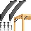 Q235-Steel Integrated Arc 45 Degree Pergola Support Bracket 2''x4''Actual Tube Dia: 1.5''x 3.2'' Heavy Duty 2Pack